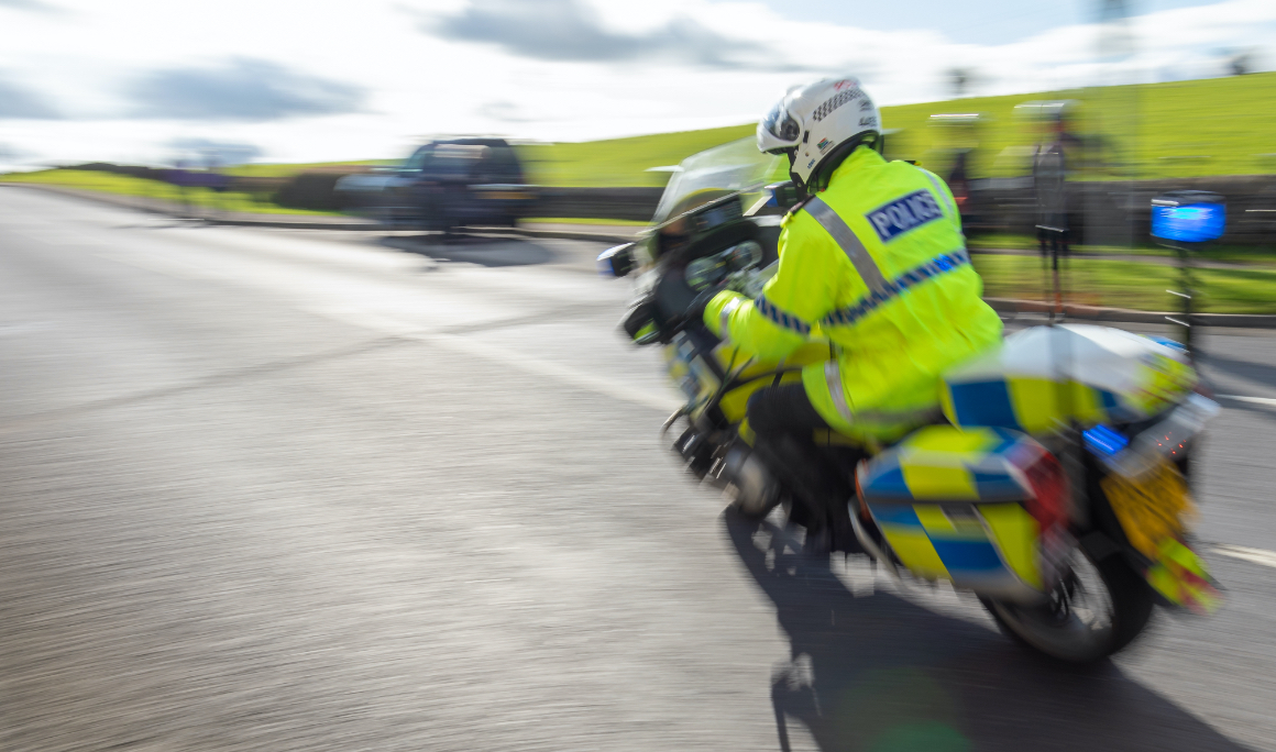 Police motorbike action shot