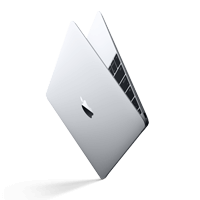 Apple silver MacBook side view