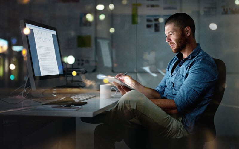 Man working on computer