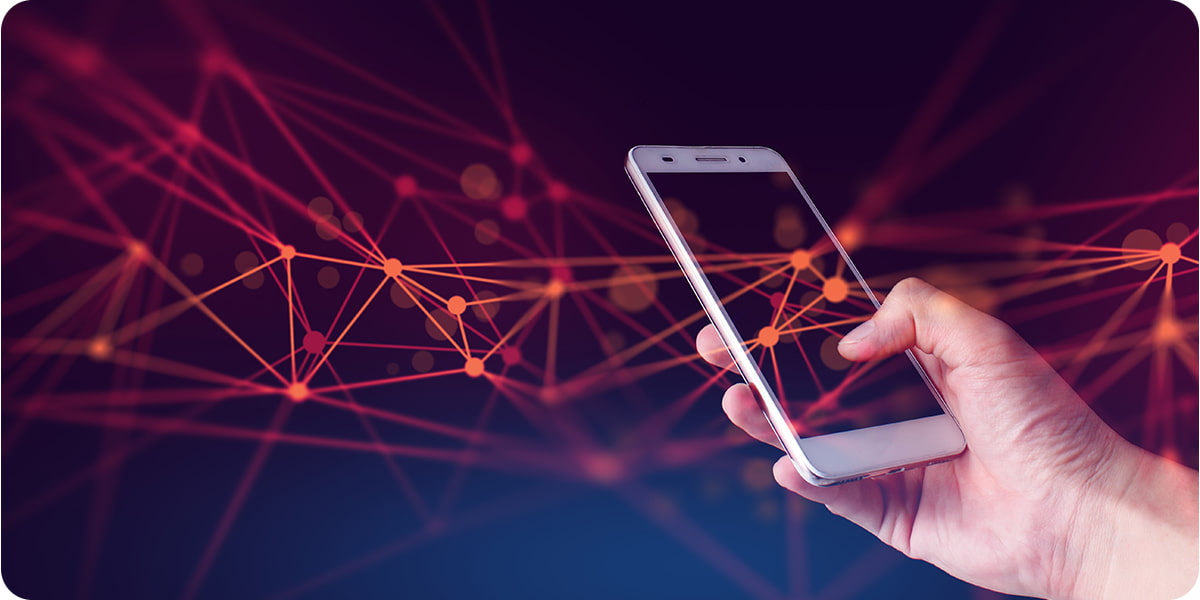 Person working on a secure mobile device