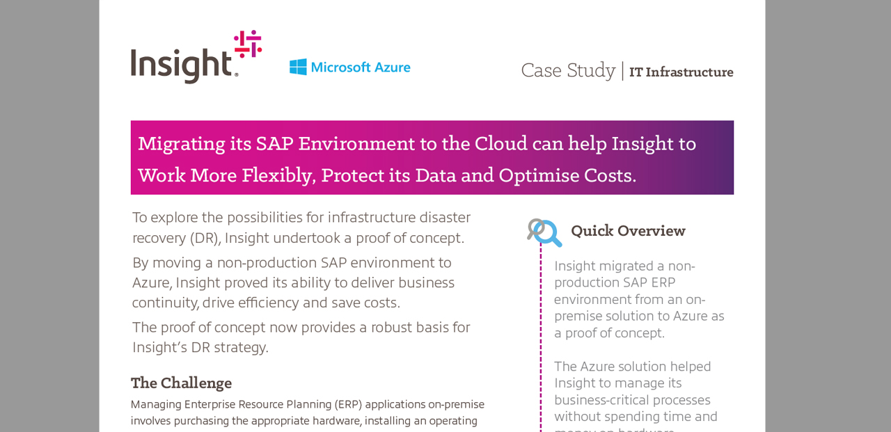 Migrating SAP Environments to the Cloud - Insight UK