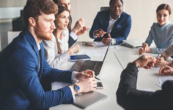 Young business colleagues during a meeting