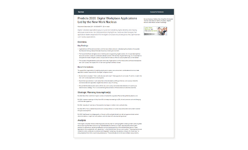 Gartner New Work Nucleus Report