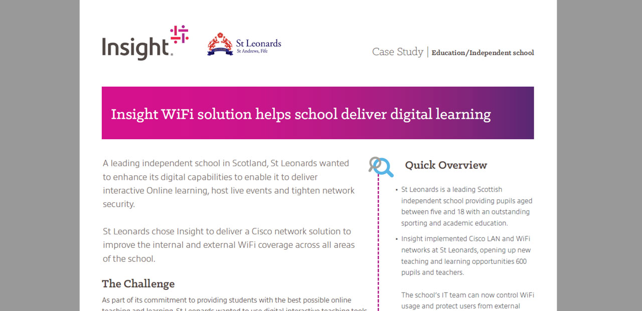  St Leonards wanted to enhance its digital capabilities to enable it to deliver interactive Online learning
