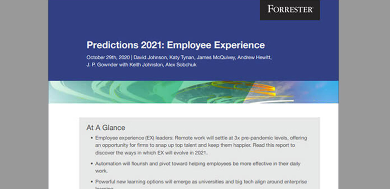 Article Forrester Predictions 2021: Employee Experience Image