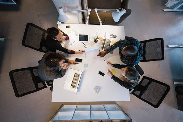 Late office meeting from above