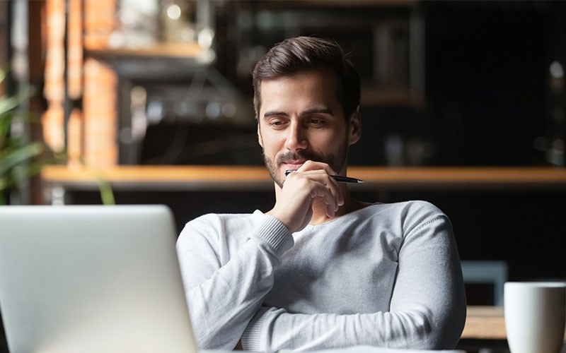 Man working at laptop