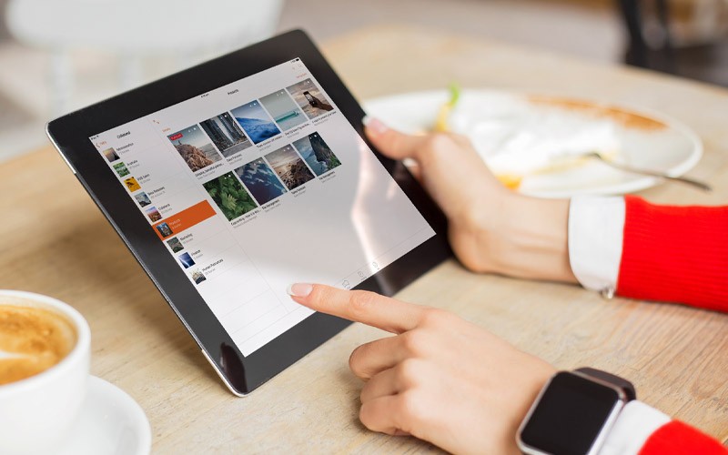 Someone using an iPad