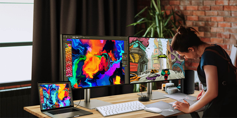 Man working on a BenQ display