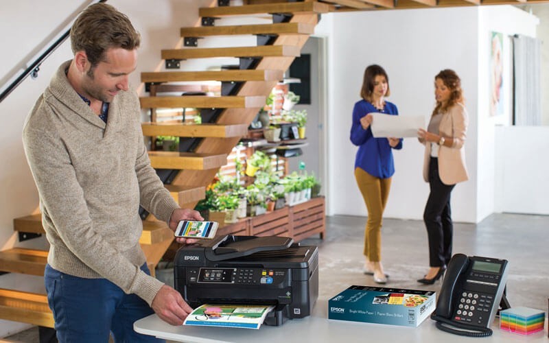 Epson print solutions for small businesses Epson printer used in open office
