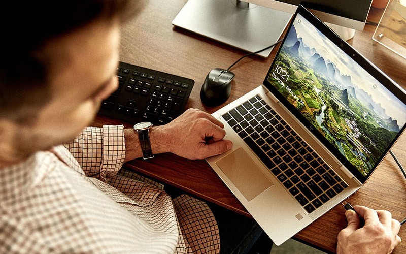 Students working with HP education technology lifestyle