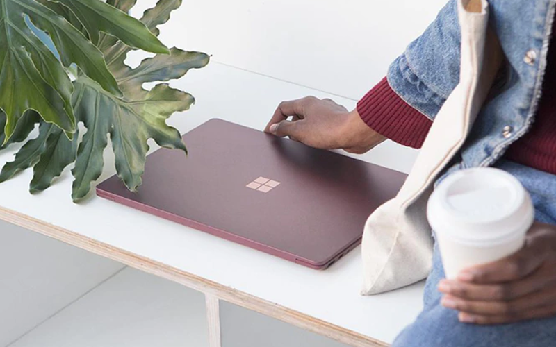Rear view of the new Microsoft Surface Pro 7