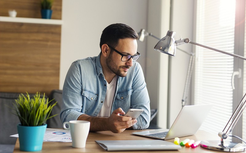 Man working at desk