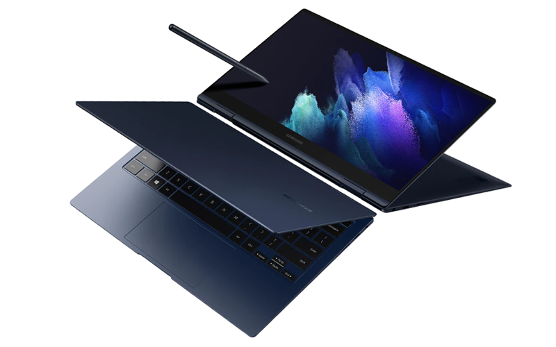 Woman using chromebook with stylus pen